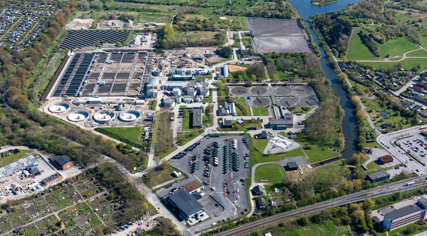 Luftfoto af rensningsanlæg BIOFOS